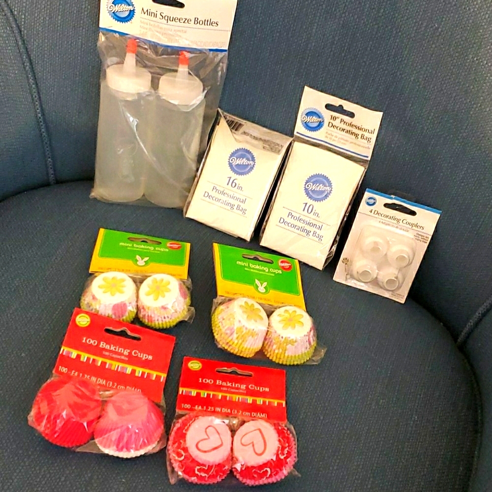 Assortment of baking, decorating supplies